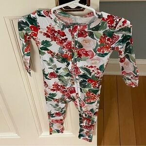 NWT Posh Peanut Bamboo Convertible Footie Romper in Beatrix Floral Print
